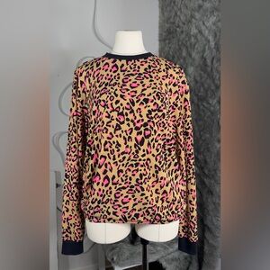 Chic Leopard Print Sweater - Tan, Pink, and Black